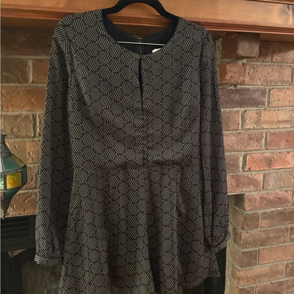 Anthropologie Black and Gray Geometric Jumpsuit